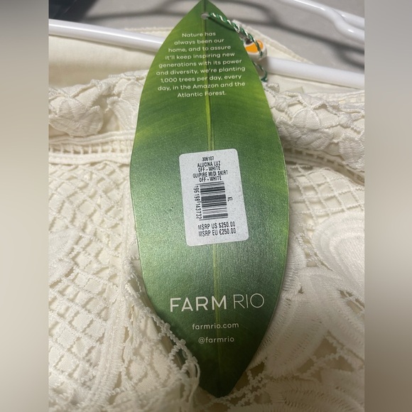 NWT Farm Rio Alucina Luz Guipure Lace Midi Skirt. Size XL - Picture 8 of 8